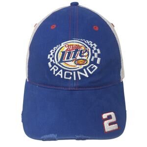 Miller Lite Racing #2 Rusty Wallace Trucker Hat Blue One Size Star Promotions